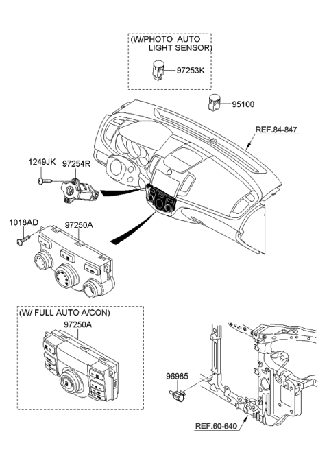 2009 Kia Forte Koup Control Assembly-Heater Diagram for 972501M360WK