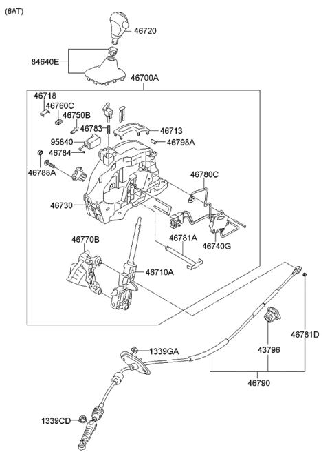 2010 Kia Forte Koup Bracket Assembly-Shift Lever Diagram for 467301M500
