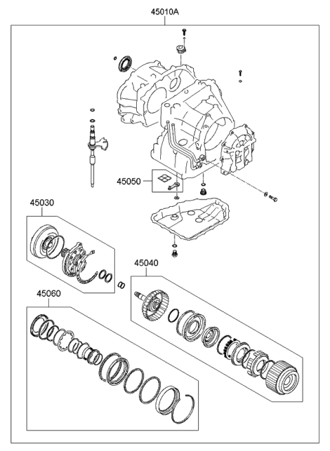 2009 Kia Forte Koup Seal Kit-Automatic TRANSAXLE OVERHAU Diagram for 4501023A05