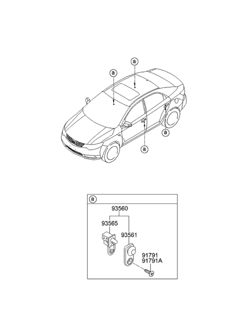 2011 Kia Forte Switch Assembly-Door Diagram for 935601M500