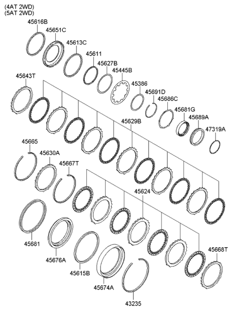 2010 Kia Forte Koup Ring-Snap Diagram for 4569123000