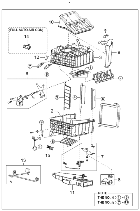 2003 Kia Sorento Heater Unit Diagram for 972003E310