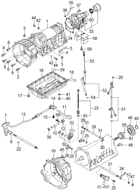 2003 Kia Sorento Auto Transmission Case Diagram 1
