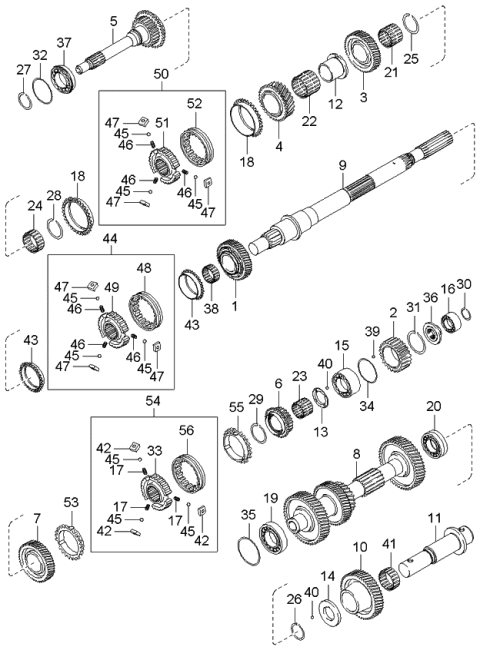 2005 Kia Sorento Bearing-TAPERED Roller Diagram for 432253C000