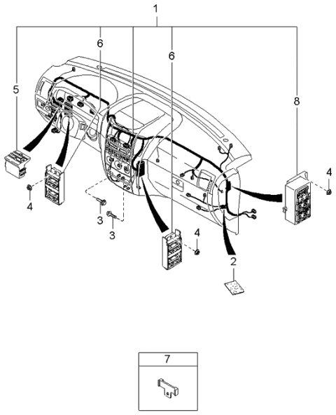 2003 Kia Sorento Wiring Assembly-INSTRUMNET Diagram for 913803E112