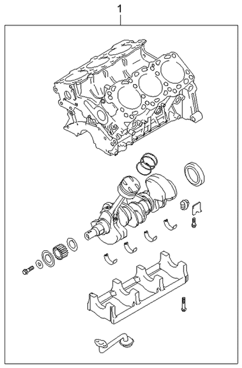 2003 Kia Sorento Short Engine Diagram for 2110239C00