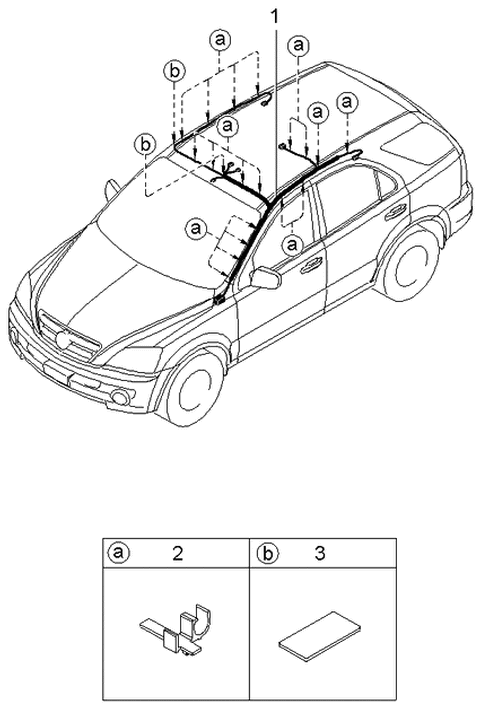 2006 Kia Sorento Wiring Assembly-Roof Diagram for 916003E150