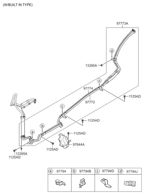 2009 Kia Sorento Clip-Liquid Tube Mounting Diagram for 977942B000