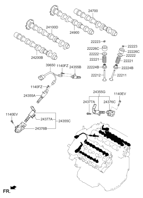 2011 Kia Sorento Camshaft Assembly-Intake Diagram for 241003CBE1