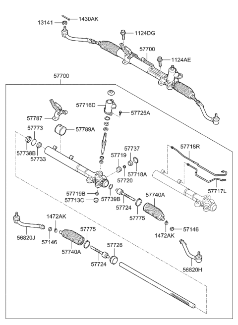 2009 Kia Sorento End Assembly-Tie Rod RH Diagram for 568202B900