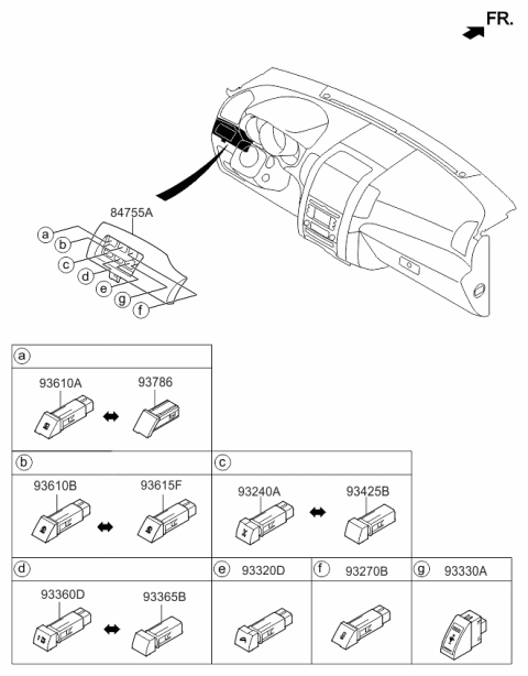 2009 Kia Sorento Tray Assembly-Crash Pad Lower Diagram for 847801U20049