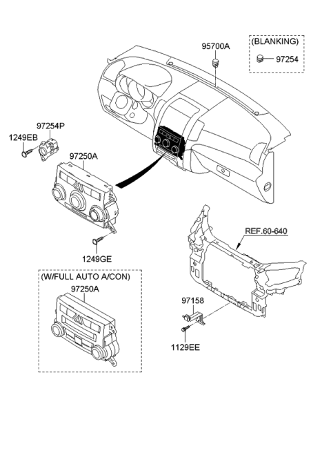 2009 Kia Sorento Control Assembly-Heater Diagram for 972501U560CA