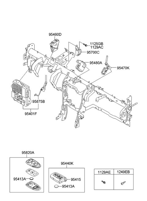 2009 Kia Sorento Receiver Assembly-KEYLES Diagram for 954701U000