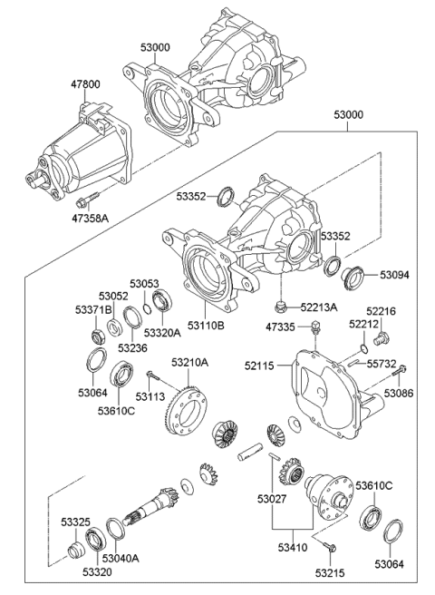 2009 Kia Sorento Carrier Assembly-Differential Diagram for 530003B310