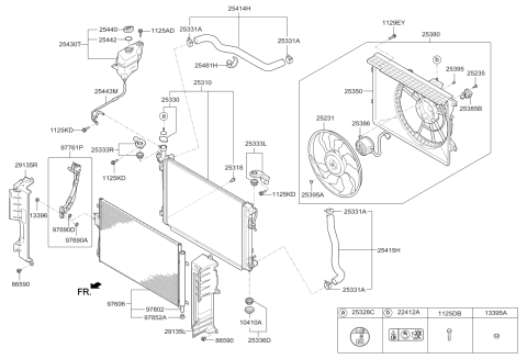 2016 Kia Sedona Condenser Assembly-Cooler Diagram for 97606A9000