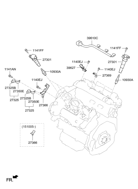 2015 Kia Sedona Spark Plug & Cable Diagram