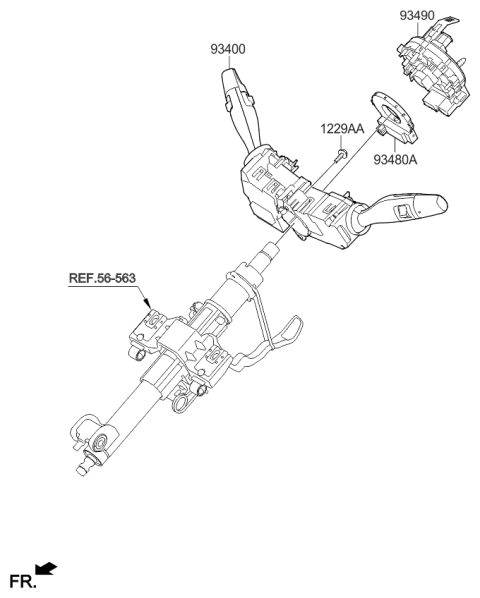 2018 Kia Sedona Switch Assembly-Multifunction Diagram for 93400A9050