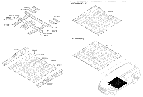 2016 Kia Sedona Panel-Center Floor Diagram for 65112A9000