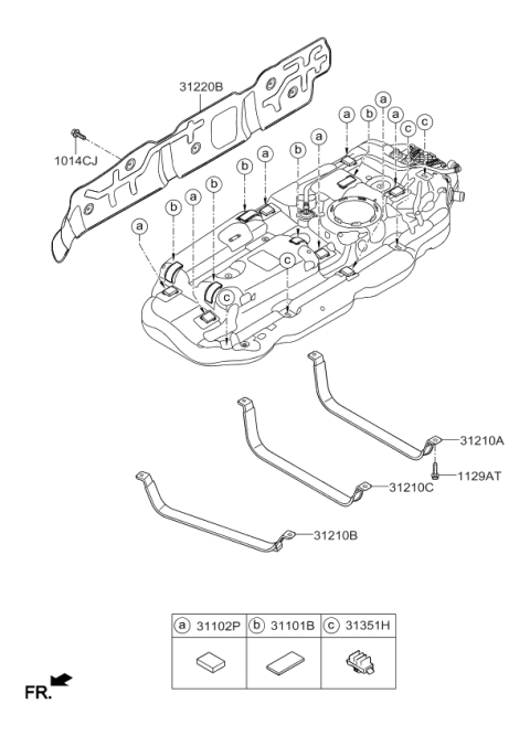 2016 Kia Sedona Pad-Fuel Tank Diagram for 311022V000