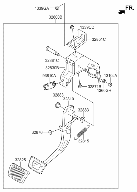 2018 Kia Sedona Brake & Clutch Pedal Diagram