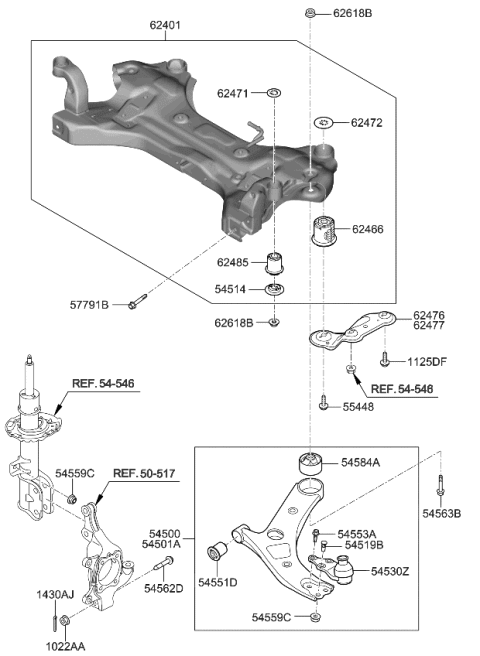 2016 Kia Sedona Arm Complete-Front Lower Diagram for 54500A9100