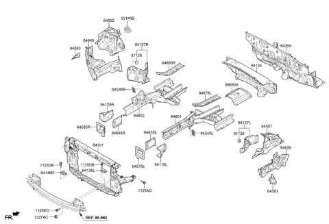 2019 Kia Sedona Member Assembly-Front Si Diagram for 64601A9000
