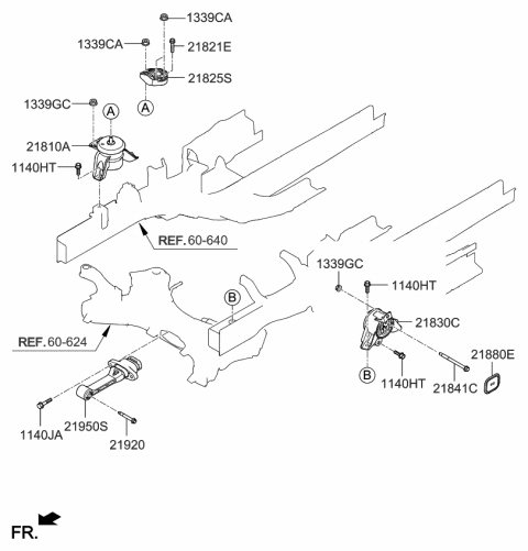 2021 Kia Sedona Engine & Transaxle Mounting Diagram