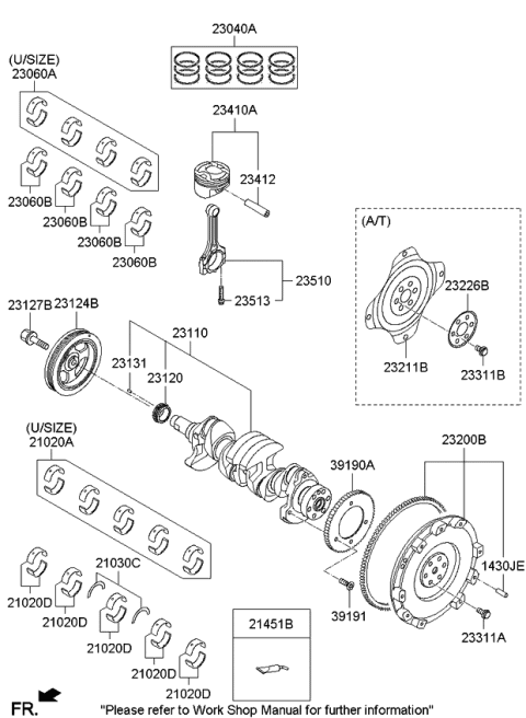2016 Kia Soul Crankshaft & Piston Diagram 1