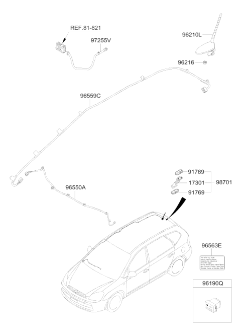 2011 Kia Rondo Cable Assembly-Navigation Diagram for 965501D430