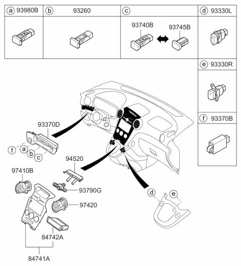 2007 Kia Rondo Switch Assembly-Seat Heater Diagram for 937601D000WK
