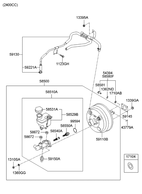 2008 Kia Rondo Cylinder Assembly-Brake Diagram for 585101D051