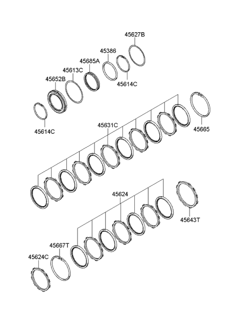 2006 Kia Rondo Piston-Lower & Reverse Diagram for 456533A200