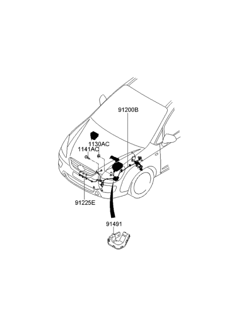 2006 Kia Rondo Wiring Assembly-Front EXTEN Diagram for 912101D043