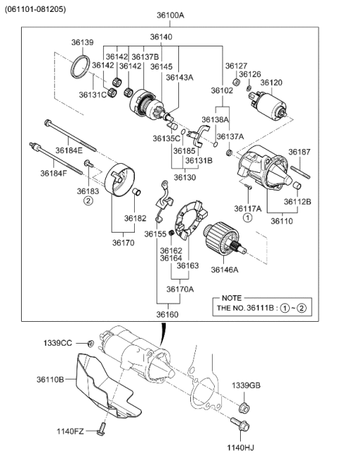 2009 Kia Rondo Armature Assembly Diagram for 361503E000