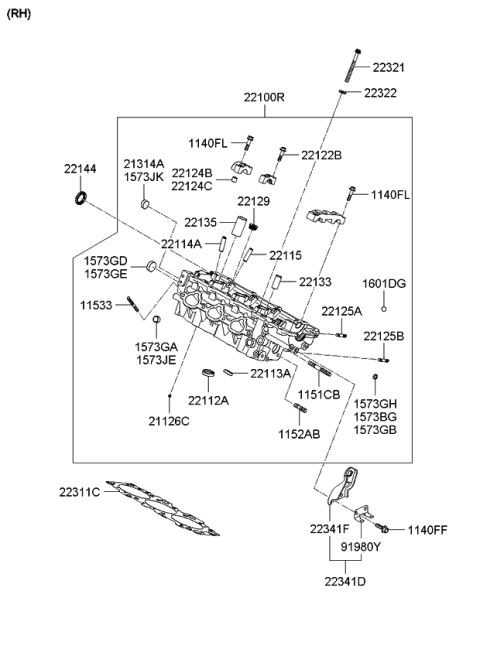 2007 Kia Rondo Cap-Sealing Diagram for 1573214003