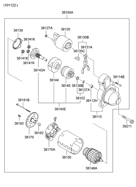 2010 Kia Rondo Yoke Assembly-Starter Diagram for 3616025010