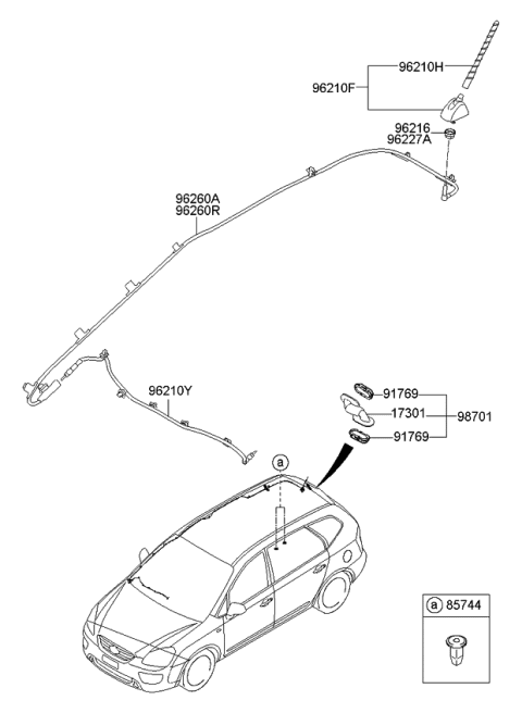 2008 Kia Rondo Feeder Cable Assembly-Ro Diagram for 962101D200