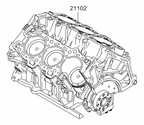 2008 Kia Rondo Engine-Short Assembly Diagram for 211023EA00