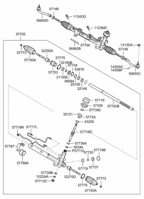 2008 Kia Rondo Rod Seal Diagram for 577373C000