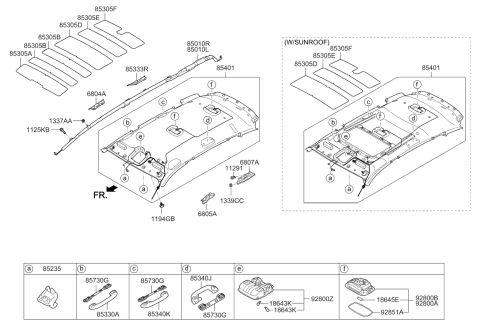 2011 Kia Rondo Handle Assembly-Roof Assist Diagram for 853911D000QW