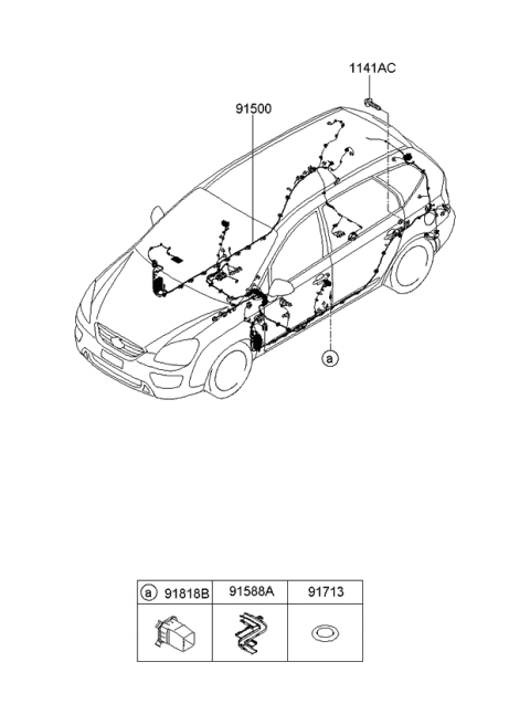 2008 Kia Rondo Wiring Assembly-Floor Diagram for 915151D131