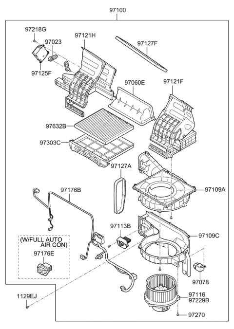 2009 Kia Rondo Heater System-Heater & Evaporator Diagram 2