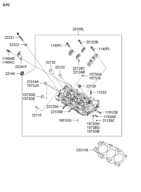 2009 Kia Rondo Cylinder Head Diagram 3