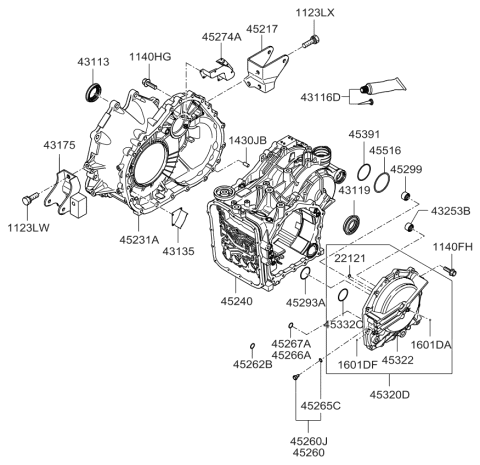 2008 Kia Rondo Auto Transmission Case Diagram 2