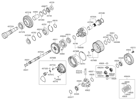 2008 Kia Rondo Spacer-Differential Gear Thrust Diagram for 4583539531