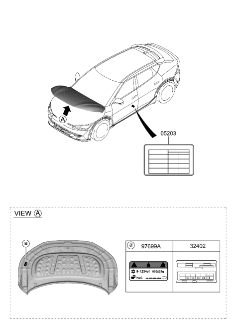 2023 Kia EV6 Label Diagram