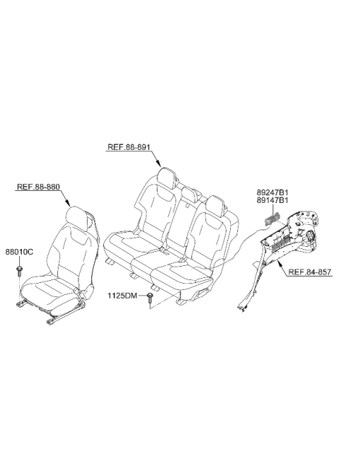 2022 Kia EV6 Hardware-Seat Diagram