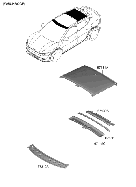 2022 Kia EV6 Roof Panel Diagram 2