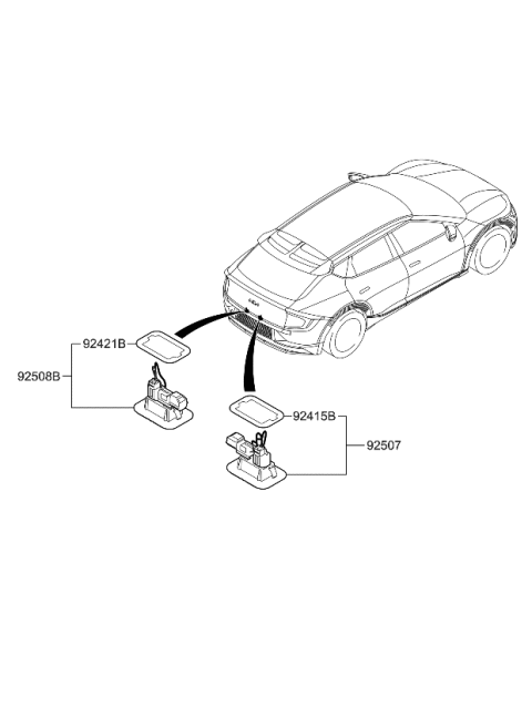 2022 Kia EV6 License Plate & Interior Lamp Diagram