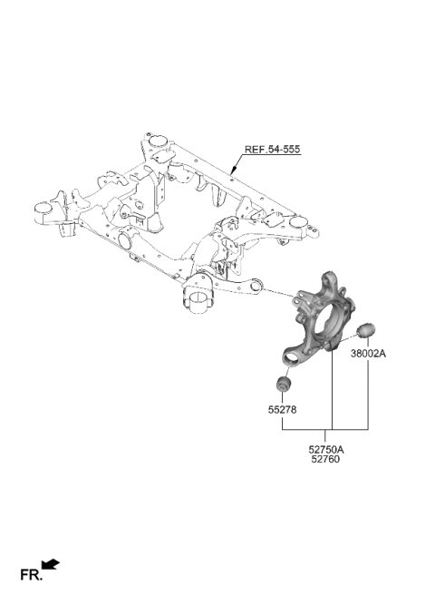 2023 Kia EV6 CARRIER ASSY-REAR AX Diagram for 52711GI000